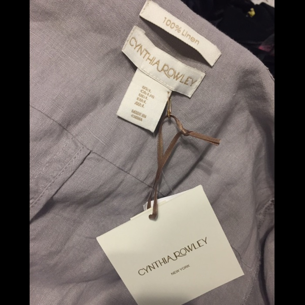Cynthia Rowley linen wrap waterfall trench coat